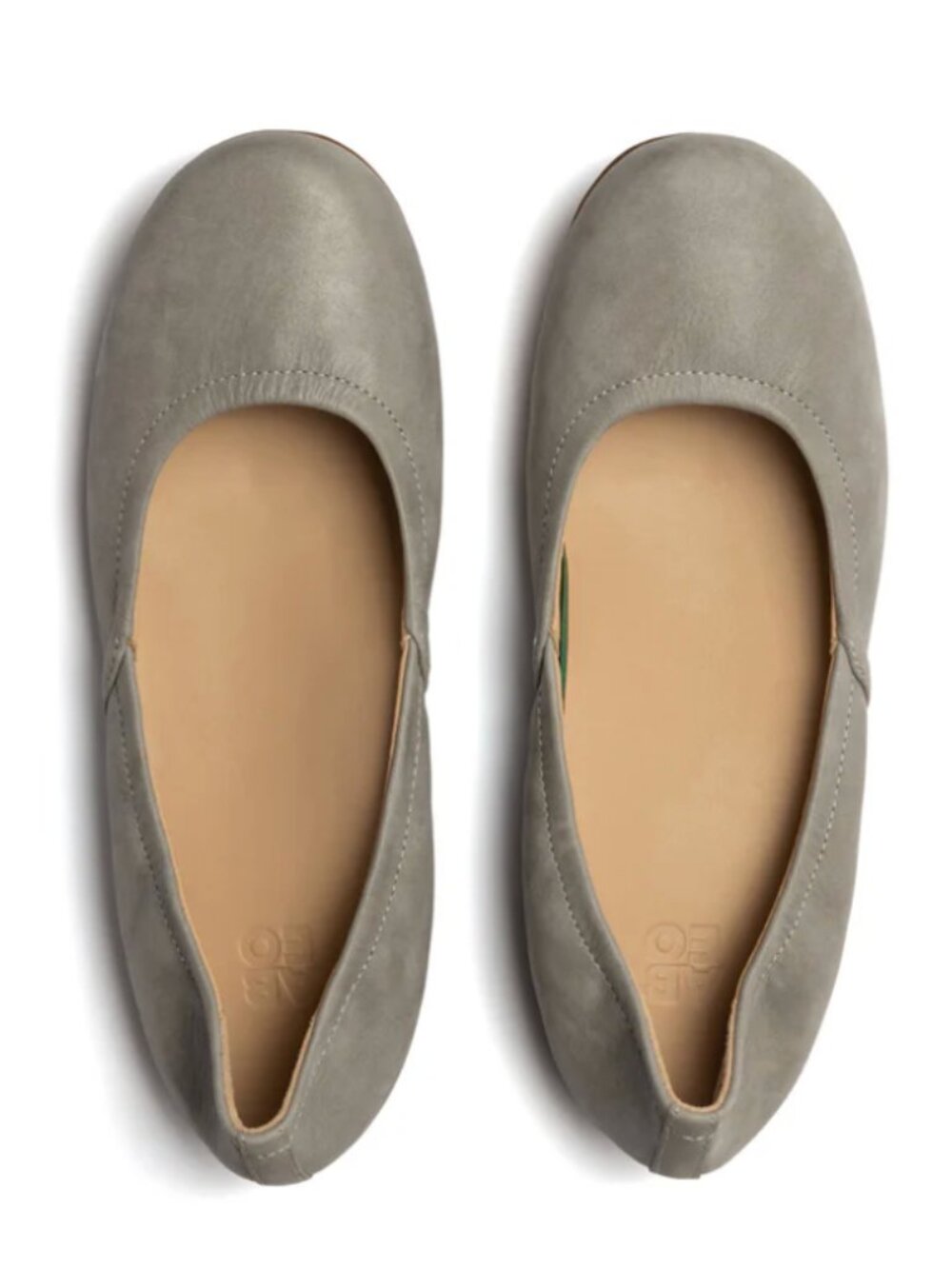 ABEO Tilly | Leather Gray Ballet Flats